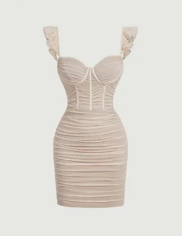 Rochie scurta SHEIN, crem