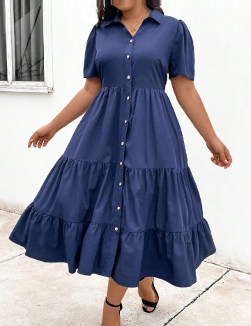 Rochie medie SHEIN CURVE, albastru