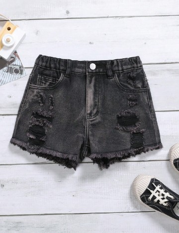 Pantaloni scurti Shein Kids, gri inchis