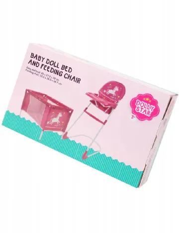 Set fotoliu si patut pentru papusi DOLLY STAR, roz