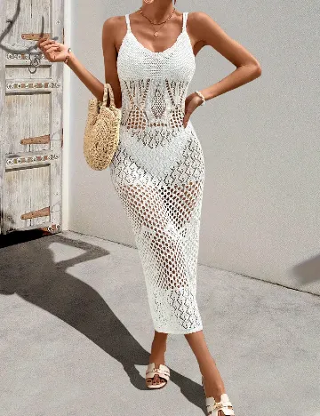 Rochie de plaja SHEIN, alb