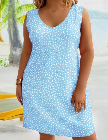 Rochie scurta SHEIN CURVE, albastru Albastru