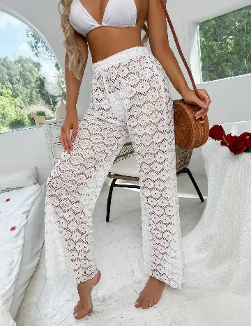 Pantaloni SHEIN, alb