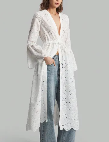Kimono SHEIN, alb Alb