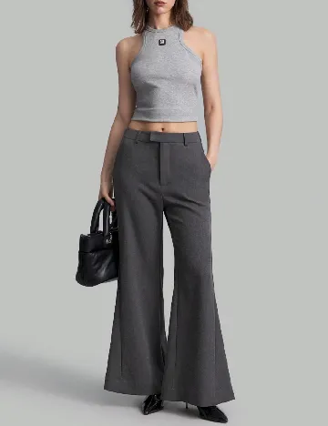 Pantaloni SHEIN, gri inchis Gri