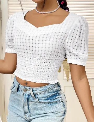 Top SHEIN, alb Alb