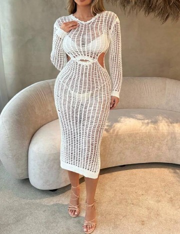 Rochie de plaja SHEIN, ecru
