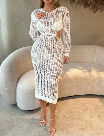 Rochie de plaja SHEIN, ecru
