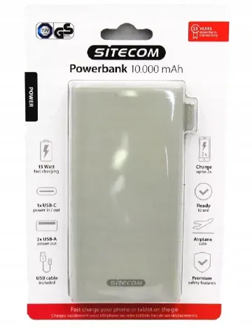 Baterie externa SITECOM, gri deschis Gri