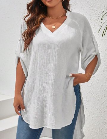 Bluza SHEIN CURVE, alb