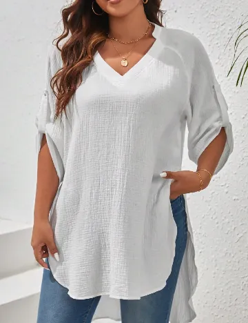 Bluza SHEIN CURVE, alb