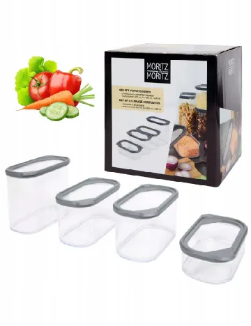 Set recipiente 4 bucati Moritz & Moritz, transparent