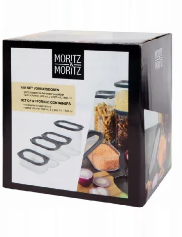 Set recipiente 4 bucati Moritz & Moritz, transparent