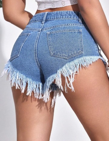 Pantaloni scurti SHEIN, albastru denim