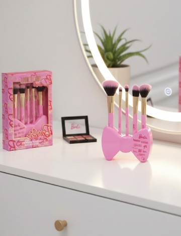 Set pensule de machiaj 5 bucati Barbie, roz