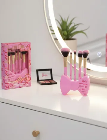 Set pensule de machiaj 5 bucati Barbie, roz