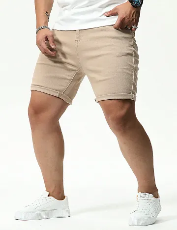 Pantaloni scurti SHEIN Plus Size Men, crem Crem