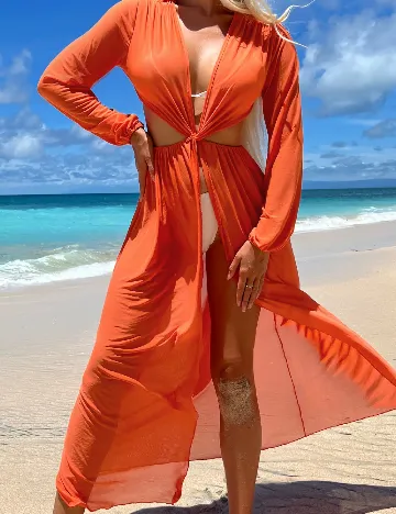 Rochie de plaja SHEIN, portocaliu