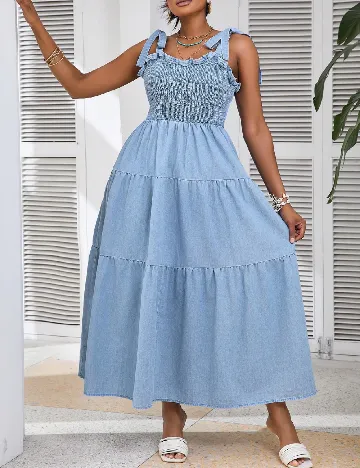 Rochie lunga SHEIN CURVE, albastru Albastru