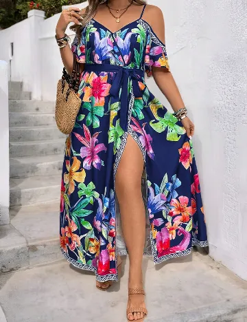 Rochie lunga SHEIN CURVE, floral Floral print