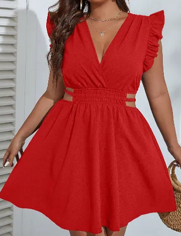 Rochie scurta SHEIN CURVE, rosu Rosu