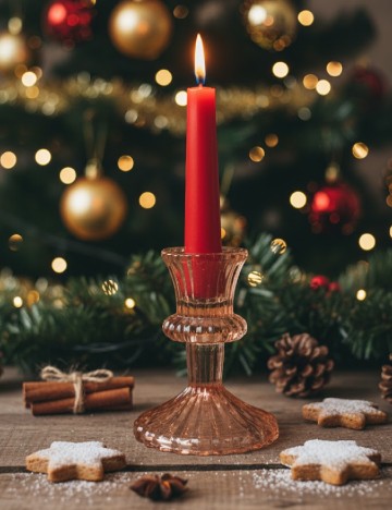 Suport lumanare Home Accents, roz