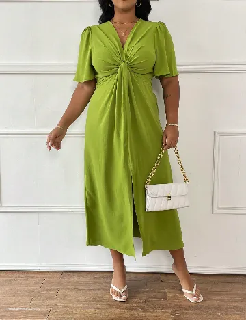 Rochie medie SHEIN CURVE, verde Verde