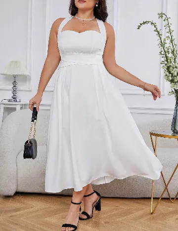 Rochie medie SHEIN CURVE, alb Alb