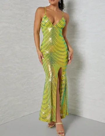 Rochie lunga SHEIN, verde Verde