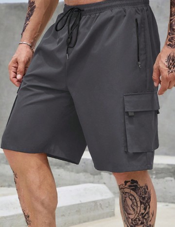 Pantaloni scurti SHEIN Plus Size Men, gri