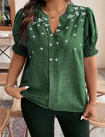 Bluza SHEIN CURVE, verde Verde