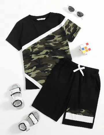 Compleu Shein Kids, negru Negru