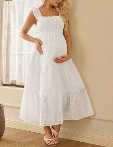 Rochie lunga SHEIN Maternity, alb