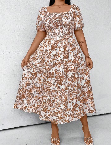 Rochie lunga SHEIN CURVE, floral print
