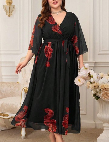 Rochie lunga SHEIN CURVE, negru