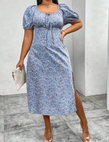 Rochie medie SHEIN CURVE, albastru