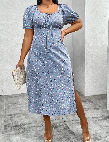 Rochie medie SHEIN CURVE, albastru