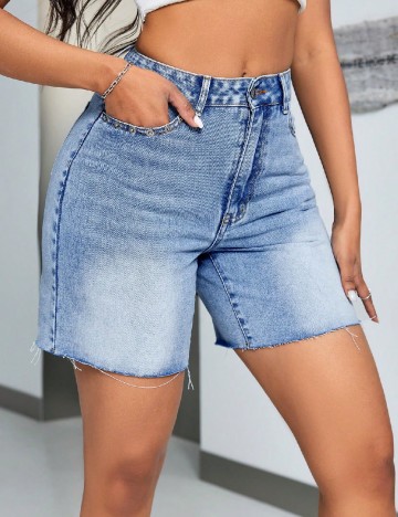 Pantaloni scurti SHEIN, albastru denim
