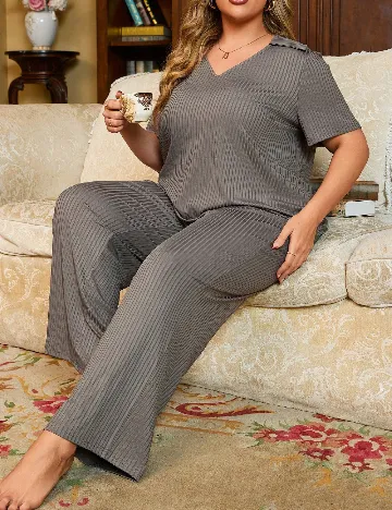 Pijama SHEIN CURVE, gri Gri