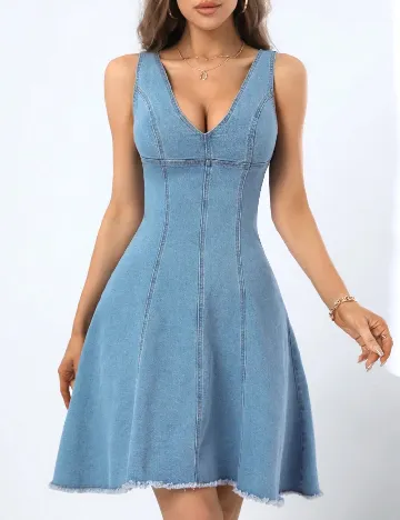 Rochie scurta SHEIN, albastru denim Albastru