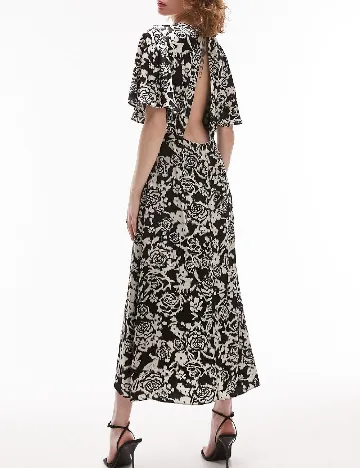 Rochie medie Top Shop, negru/crem