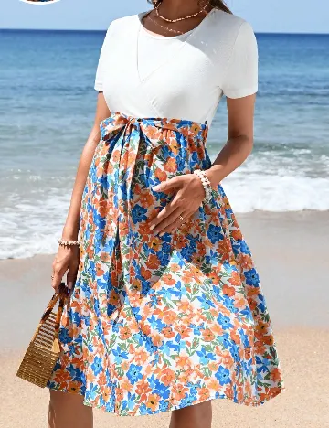 Rochie medie SHEIN Maternity, floral Floral print