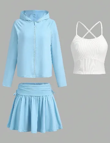 Compleu Shein Kids, bleu Albastru
