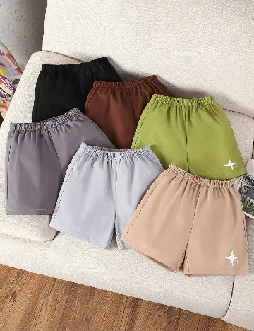 Set Pantaloni scurti 6 perechi Shein Kids, mix culori Mix culori