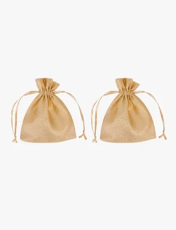 Set saculeti 2 bucati Hobby Flora, auriu Galben