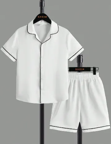 Pijama Shein Kids, alb Alb