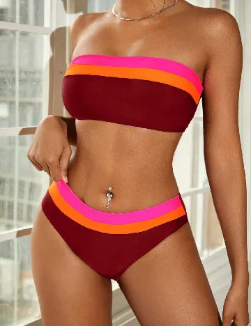 Costum de baie SHEIN, visiniu Rosu