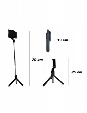 Selfie Stick Bluetooth Maxxter, negru Negru