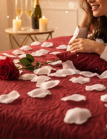 Petale de trandafiri, alb Alb