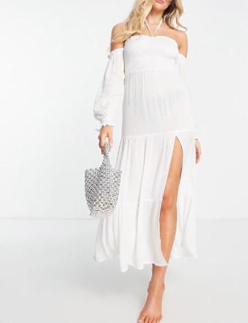 Rochie lunga ASOS, alb